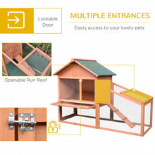Load image into Gallery viewer, Deluxe 2-Tier Wooden Rabbit Hutch with Waterproof Roof &amp; Spacious Run
