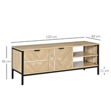 Load image into Gallery viewer, HOMCOM Adjustable Double Door TV Cabinet - Modern Natural Wood Finish
