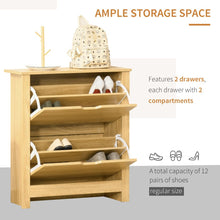 Load image into Gallery viewer, Elegant 12-Pair Shoe Storage Cabinet with Drawers &amp; Display Tabletop - Brown
