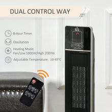 Load image into Gallery viewer, Ceramic Tower Heater Oscillating Space Heater w/ Remote Control 8hrs Timer
