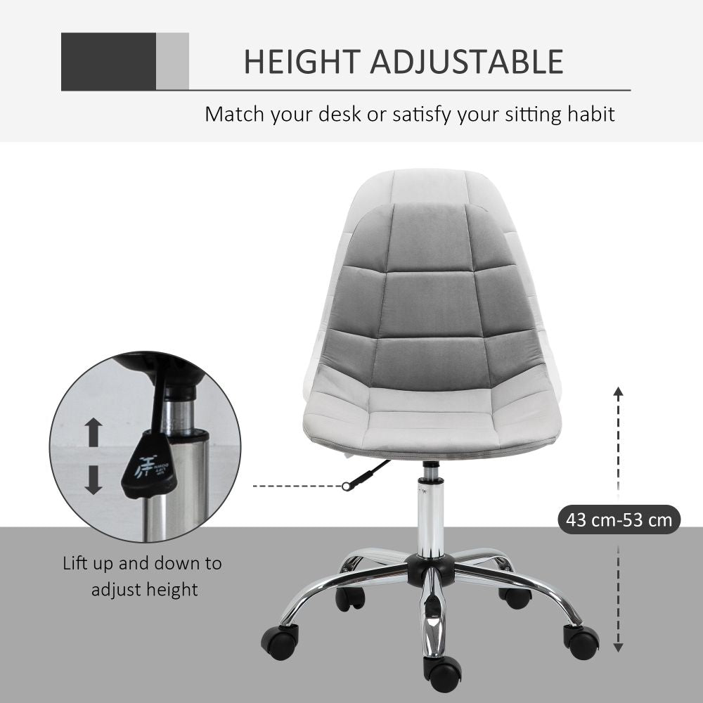 Vinsetto Grey Ergonomic Office Chair - Adjustable Height & Luxurious Comfort