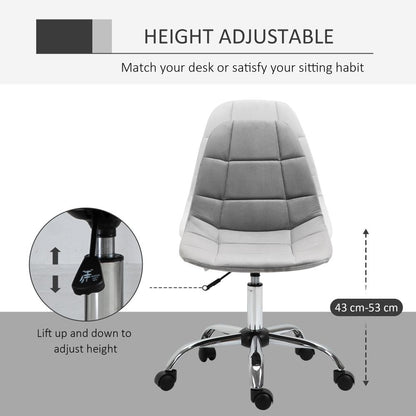 Vinsetto Grey Ergonomic Office Chair - Adjustable Height & Luxurious Comfort