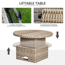 Load image into Gallery viewer, Versatile 8-Seater Rattan Daybed with Adjustable Table &amp; Cozy Olefin Cushions
