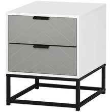 Load image into Gallery viewer, Stylish 2-Drawer Bedside Cabinet with Sturdy Metal Base - Modern Storage Solution
