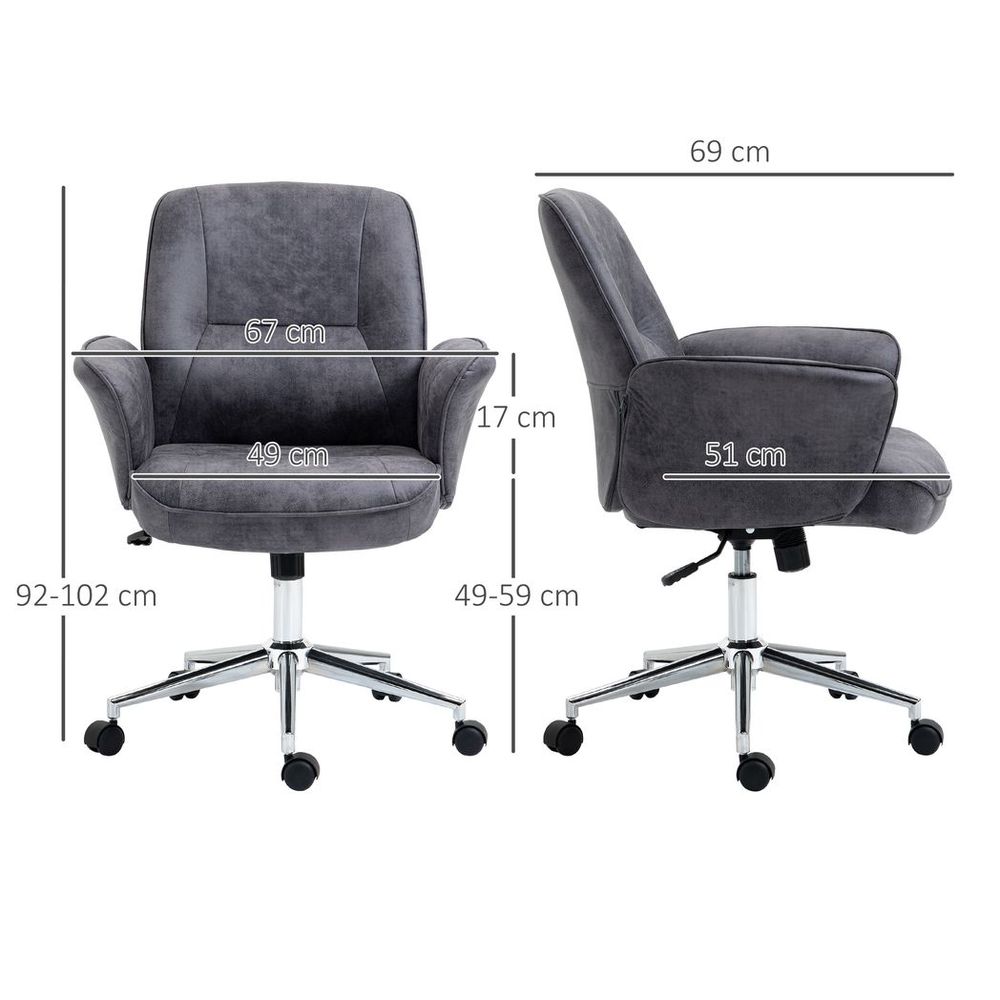 Vinsetto Ergonomic Swivel Desk Chair - Stylish Comfort in Deep Grey