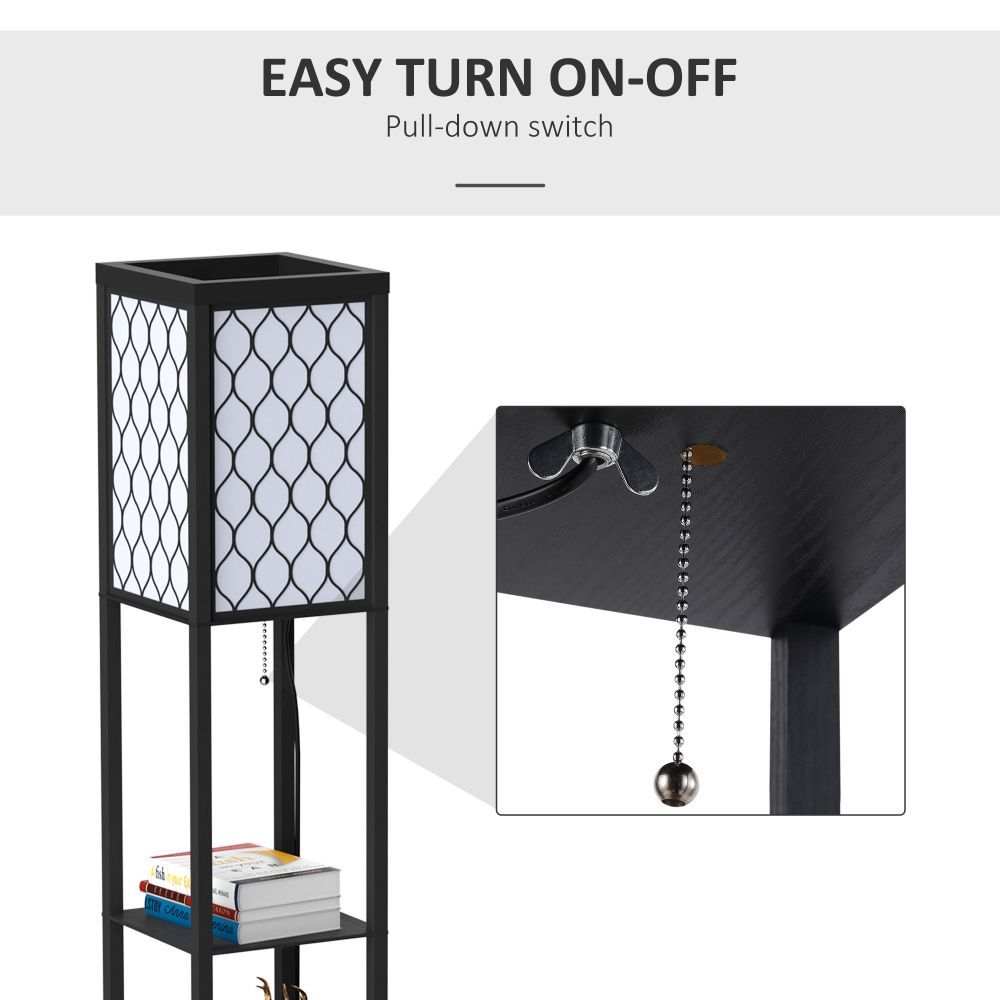 Modern 4-Tier Shelf Floor Lamp - Stylish Lighting & Storage Solution