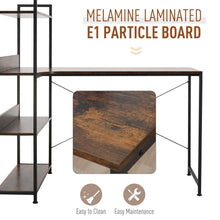 Load image into Gallery viewer, Retro Industrial Computer Desk with 4-Tier Storage – Stylish &amp; Functional
