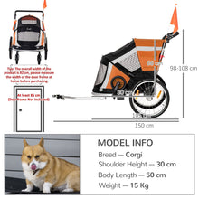 Load image into Gallery viewer, Ultimate 2-in-1 Dog Bicycle Trailer &amp; Stroller - Safety Leash, Foldable Design

