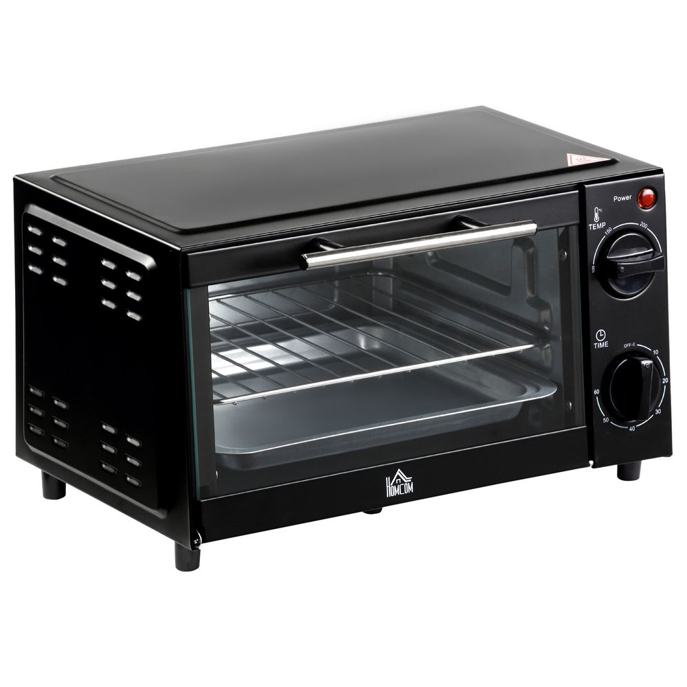 HOMCOM 9L Mini Electric Oven: Versatile Countertop Grill & Toaster, 750W