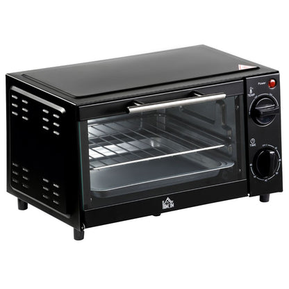 HOMCOM 9L Mini Electric Oven: Versatile Countertop Grill & Toaster, 750W