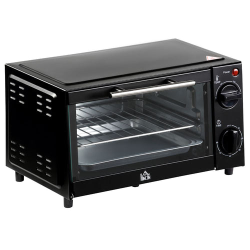 HOMCOM 9L Mini Electric Oven: Versatile Countertop Grill & Toaster, 750W