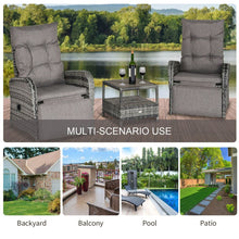 Load image into Gallery viewer, Luxury 3-Piece Rattan Chaise Lounge Set with Cushions - Grey Outdoor Comfort
