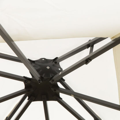 Elegant Cream 3m x 3m Vented Roof Metal Frame Garden Gazebo for Stylish Outdoor Living