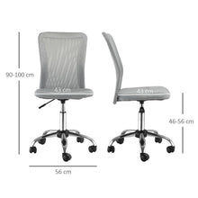 Load image into Gallery viewer, Compact Armless Ergonomic Office Chair - Height Adjustable with Mesh Back
