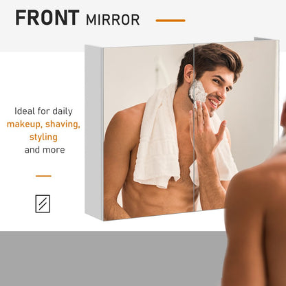 Stylish Wall-Mounted Bathroom Mirror Cabinet with Adjustable Shelf – HOMCOM