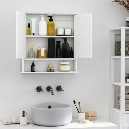 Stylish Wall-Mounted Cabinet with Mirrored Doors - Perfect for Bathroom & Living Room