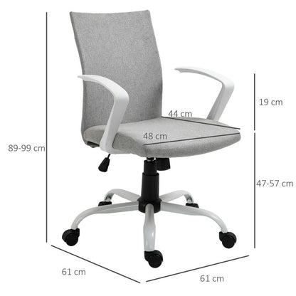 Light Grey Ergonomic Swivel Desk Chair - Adjustable Comfort for Home & Office