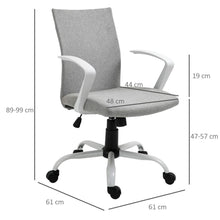 Load image into Gallery viewer, Light Grey Ergonomic Swivel Desk Chair - Adjustable Comfort for Home &amp; Office
