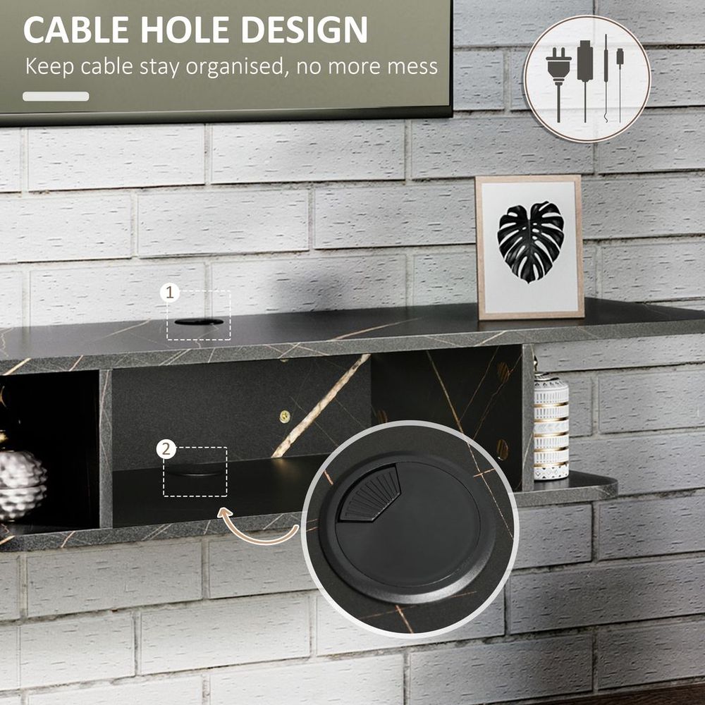 Space-Saving Floating TV Unit with Stylish Storage - Modern Wall-Mount Console