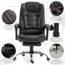 Load image into Gallery viewer, Luxurious High Back Executive Recliner Office Chair with Footrest &amp; Swivel Wheels
