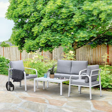 Load image into Gallery viewer, Outsunny 4-Piece Outdoor Rattan Dining Set - Elegant Comfort for Gatherings
