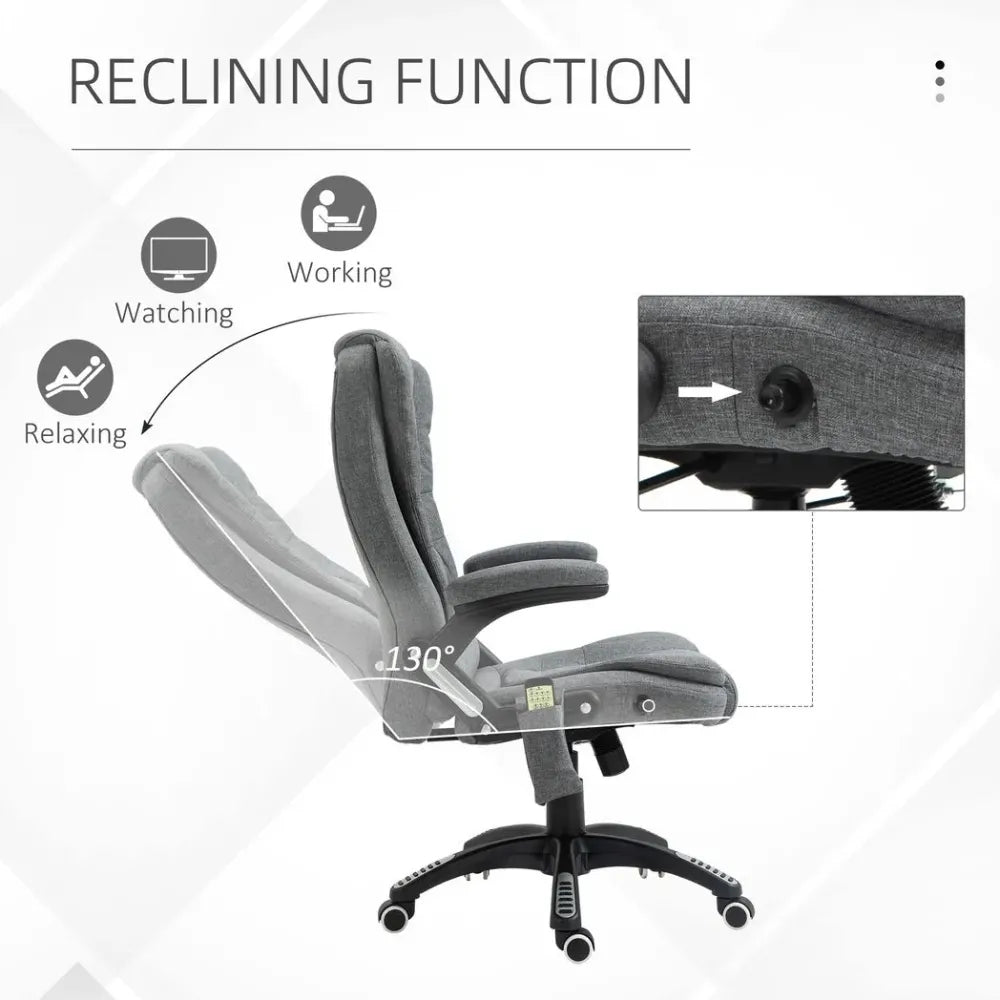 Relax & Recharge: Executive Reclining Chair with Heating Massage & Headrest