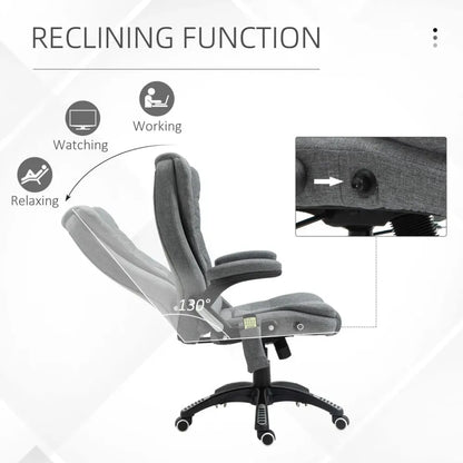 Relax & Recharge: Executive Reclining Chair with Heating Massage & Headrest
