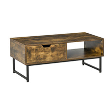 Load image into Gallery viewer, Chic Industrial Coffee Table with Drawer &amp; Shelf - Stylish Storage Solution
