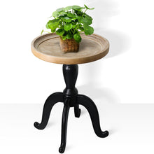 Load image into Gallery viewer, Knight Home Elizabeth French Country Accent Table with Octagonal Top, Natural + Distressed Black
