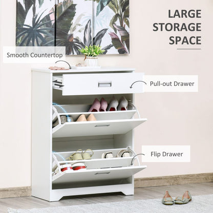 Elegant Tipping Shoe Cabinet: Stylish Entry Organizer for 16 Pairs