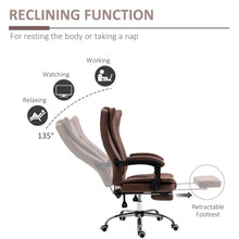 Load image into Gallery viewer, Vinsetto Luxury High Back Executive Office Swivel Chair with Footrest - Brown
