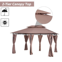 Load image into Gallery viewer, Outsunny 4m x 3m Steel Frame Gazebo with Sides - Ultimate Outdoor Shelter!
