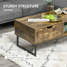 Load image into Gallery viewer, Chic Industrial Coffee Table with Drawer &amp; Shelf - Stylish Storage Solution
