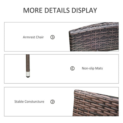 Stylish 2-Seater Outdoor Rattan Chair Set with Cushions & Armrests