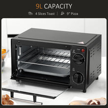 Load image into Gallery viewer, HOMCOM 9L Mini Electric Oven: Versatile Countertop Grill &amp; Toaster, 750W
