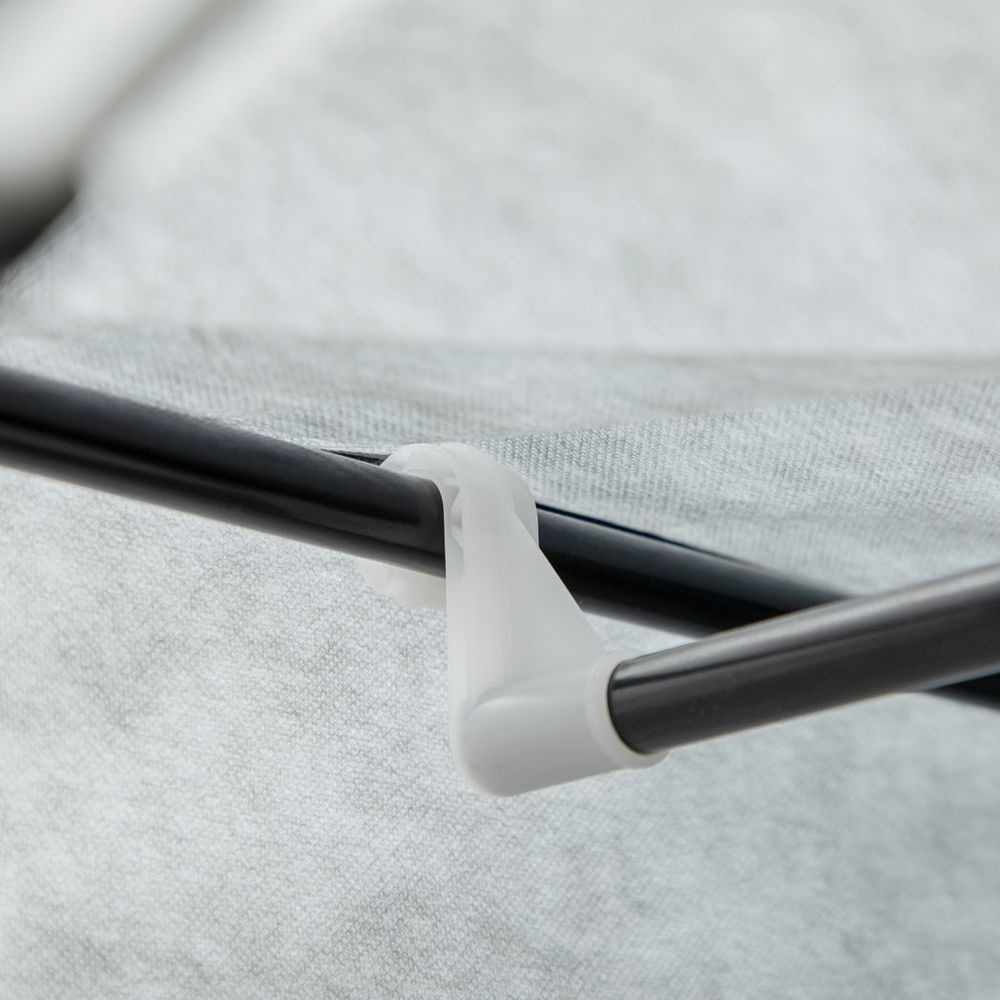 Light Grey Portable Fabric Wardrobe with 6 Shelves & Hanging Rail - Multi-Storage