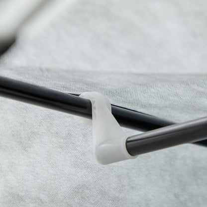 Light Grey Portable Fabric Wardrobe with 6 Shelves & Hanging Rail - Multi-Storage