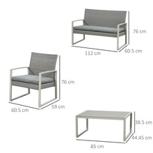 Load image into Gallery viewer, Stylish 4-Piece PE Rattan Wicker Sofa Set with Cushions - Perfect for Outdoors!
