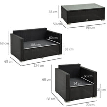 Load image into Gallery viewer, Modern 4-Piece Rattan Sectional Sofa Set for Stylish Outdoor Relaxation
