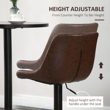 Load image into Gallery viewer, Elegant 360° Swivel Kitchen Stools - Set of 2, Brown PU Leather Comfort
