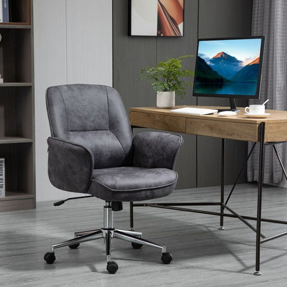 Vinsetto Ergonomic Swivel Desk Chair - Stylish Comfort in Deep Grey