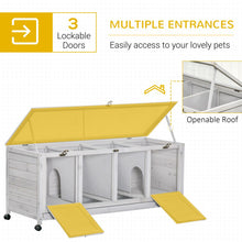 Load image into Gallery viewer, Wooden Rabbit Hutch Mobile Separable Guinea Pig Cage w/ Wheels, Slide-Out Tray

