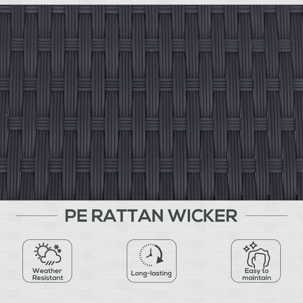 Adjustable Black Rattan Lounger Set - Ultimate Comfort for Sun-soaked Bliss