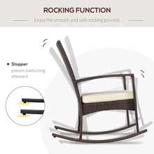 Load image into Gallery viewer, Chic Rattan Rocking Chair with Cushions - Comfort Meets Style in Brown/Beige
