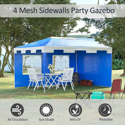 Outsunny 4x3m Heavy Duty Blue Party Gazebo Tent - Perfect Outdoor Shelter!