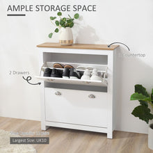 Load image into Gallery viewer, Elegant Narrow 2-Drawer Shoe Cabinet - Space-Saving Storage Solution!
