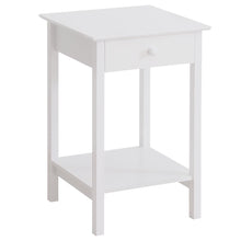Load image into Gallery viewer, Elegant White Wooden Nightstand with Drawer &amp; Shelf – Versatile Home Storage
