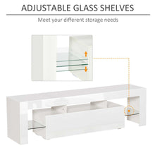Load image into Gallery viewer, Modern HOMCOM High Gloss TV Stand with LED RGB Lights &amp; Remote Control
