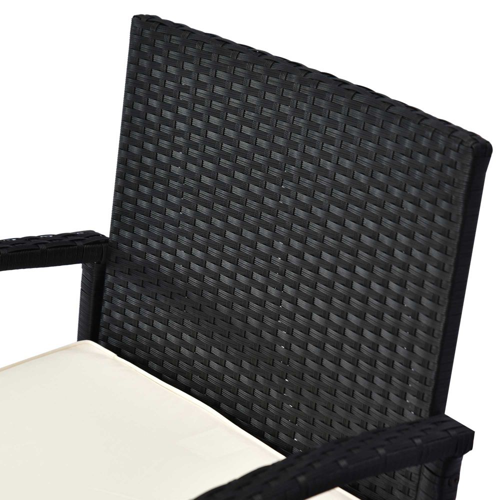 Outsunny Chic 2-Seater Rattan Bistro Set - Durable Steel Frame for Outdoor Bliss