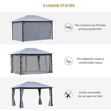 Load image into Gallery viewer, Premium 4x3m Grey Gazebo Canopy Tent with Curtains &amp; Netting - Outdoor Comfort!
